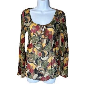 ‎Krizia d 70s inspired Long Sleeve Blouse